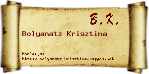 Bolyanatz Krisztina névjegykártya